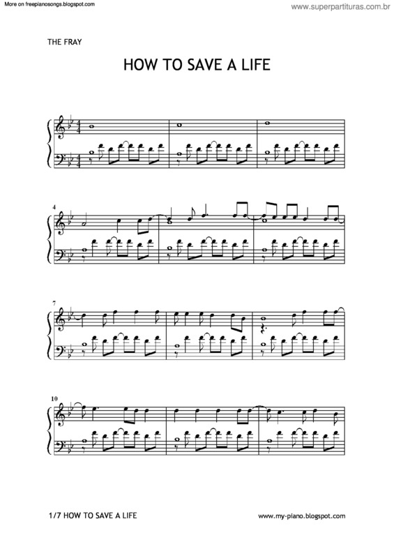 Partitura da música How To Save A Life v.3