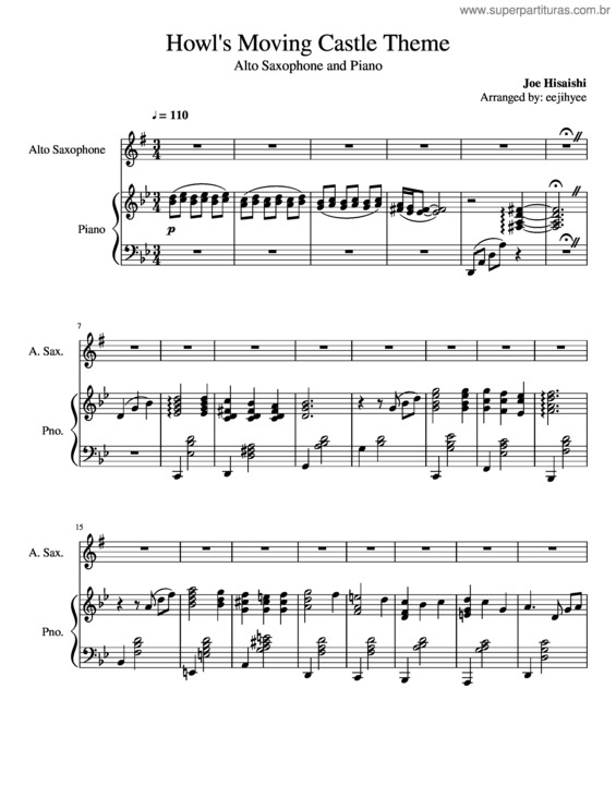 Partitura da música Howl`S Moving Castle Theme v.2