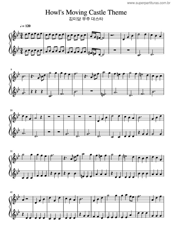 Partitura da música Howl S Moving Castle Theme v.3