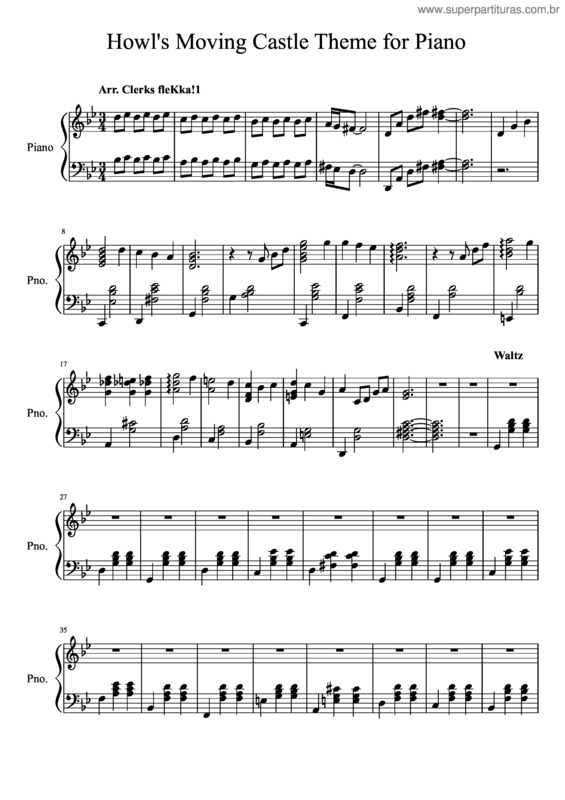Partitura da música Howl`S Moving Castle Theme