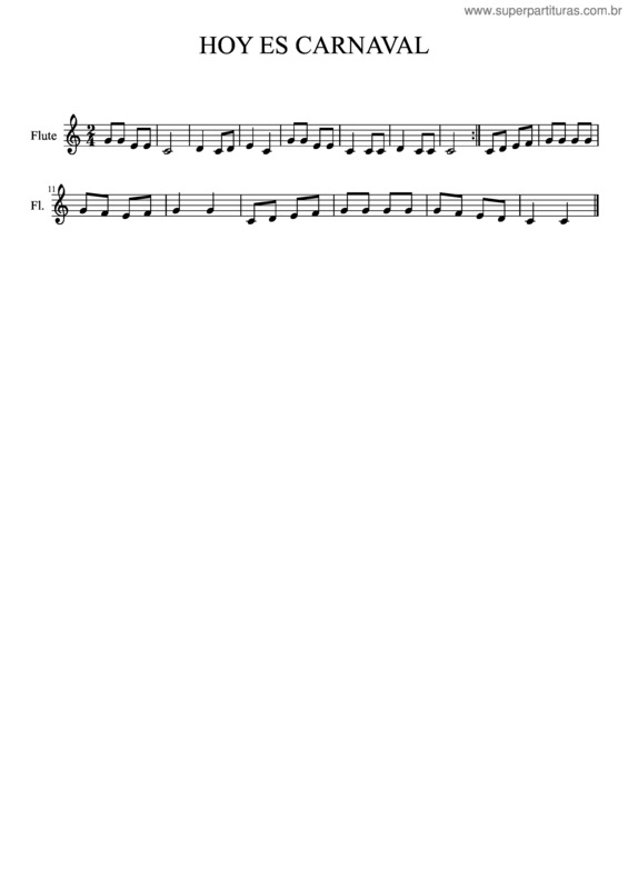 Partitura da música Hoy Es Carnaval