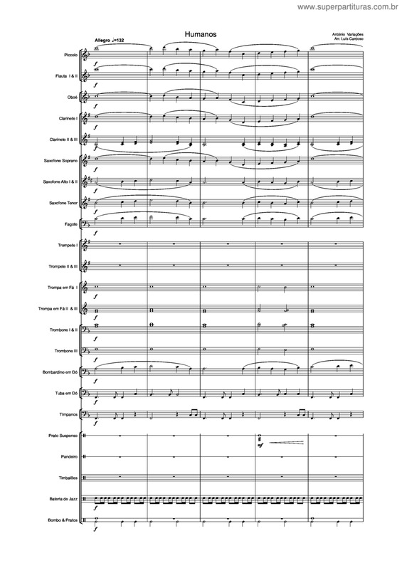 Partitura da música Humanos