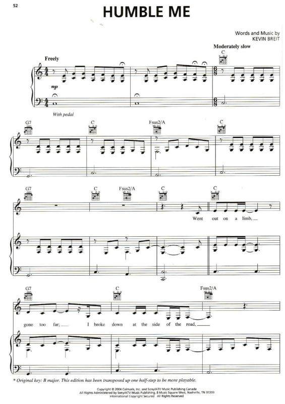 Partitura da música Humble Me