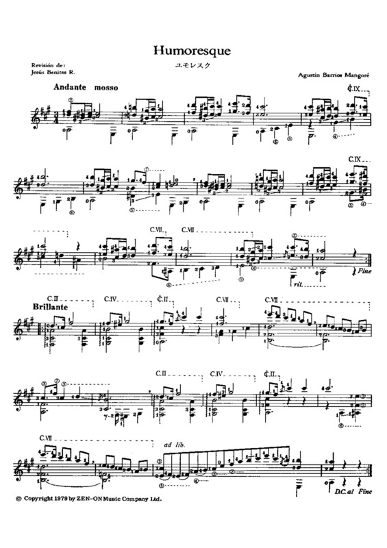 Partitura da música Humoresque v.4