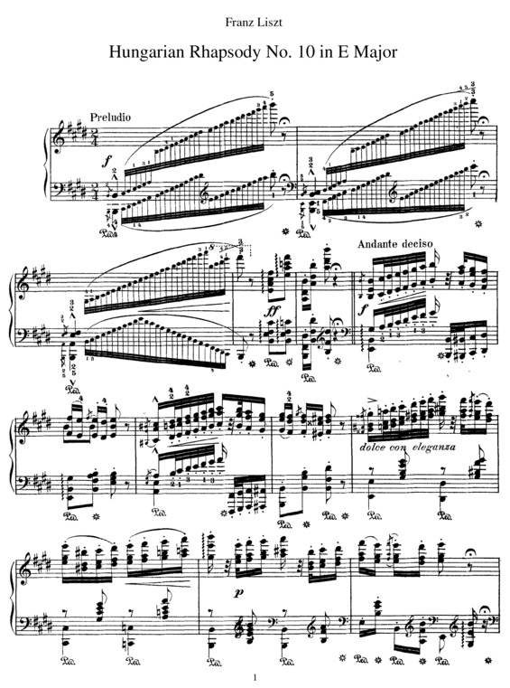 Partitura da música Hungarian Rhapsody No. 10