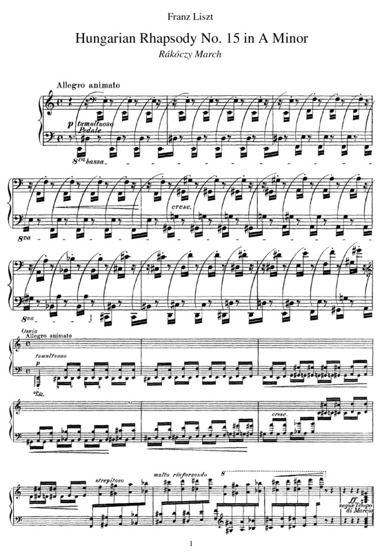 Partitura da música Hungarian Rhapsody No. 15