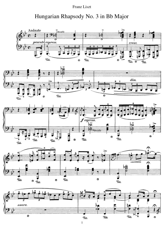 Partitura da música Hungarian Rhapsody No. 3