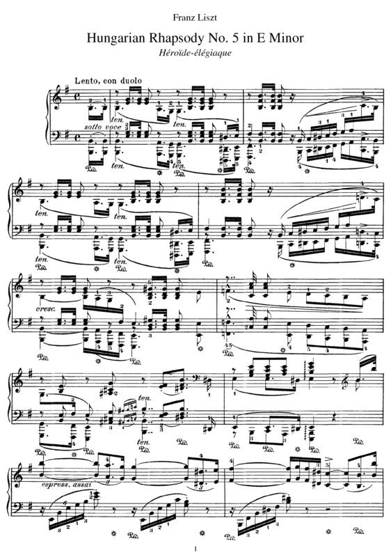 Partitura da música Hungarian Rhapsody No. 5