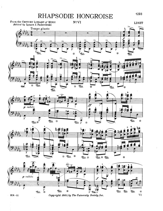 Partitura da música Hungarian Rhapsody No.06