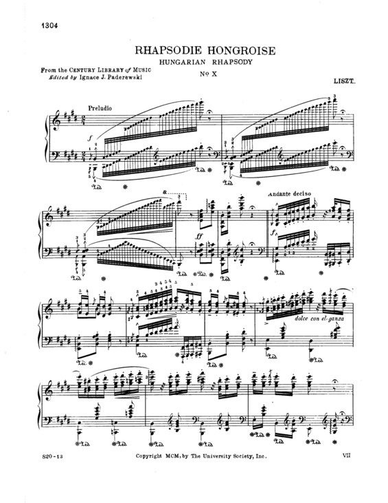 Partitura da música Hungarian Rhapsody No.10