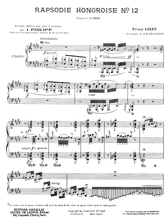 Partitura da música Hungarian Rhapsody No.12