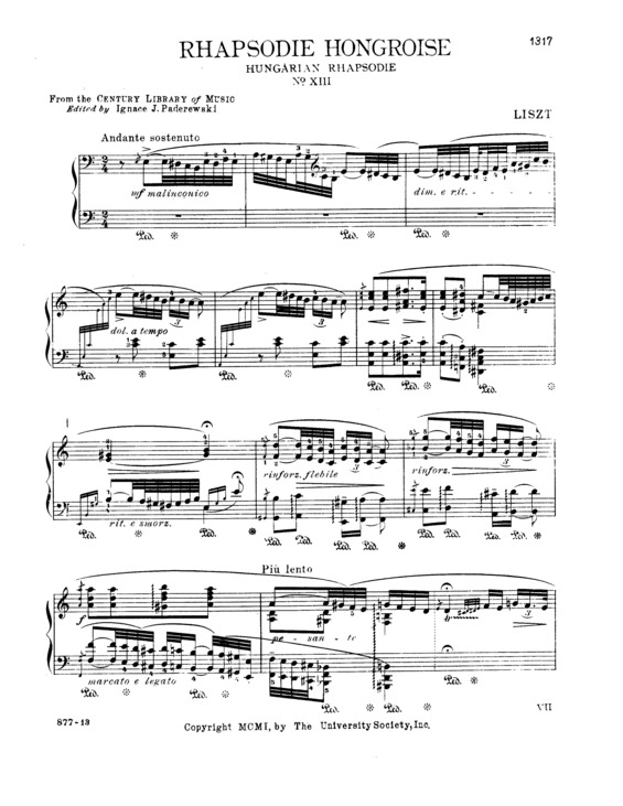 Partitura da música Hungarian Rhapsody No.13