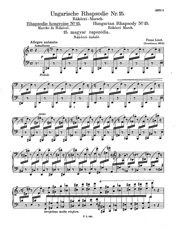 Partitura da música Hungarian Rhapsody No.15 S.244 15