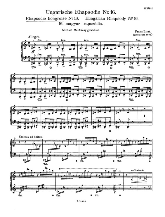 Partitura da música Hungarian Rhapsody No.16