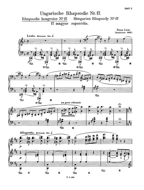 Partitura da música Hungarian Rhapsody No.17