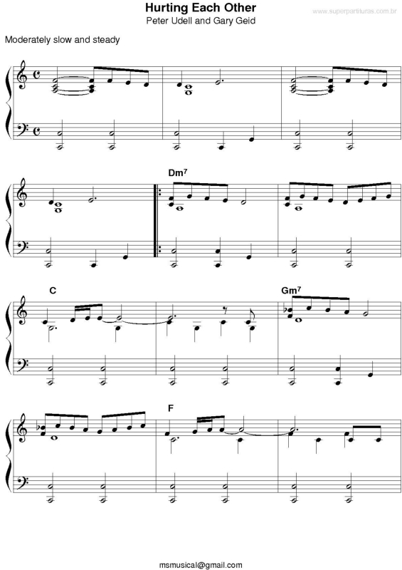 Partitura da música Hurting Each Other