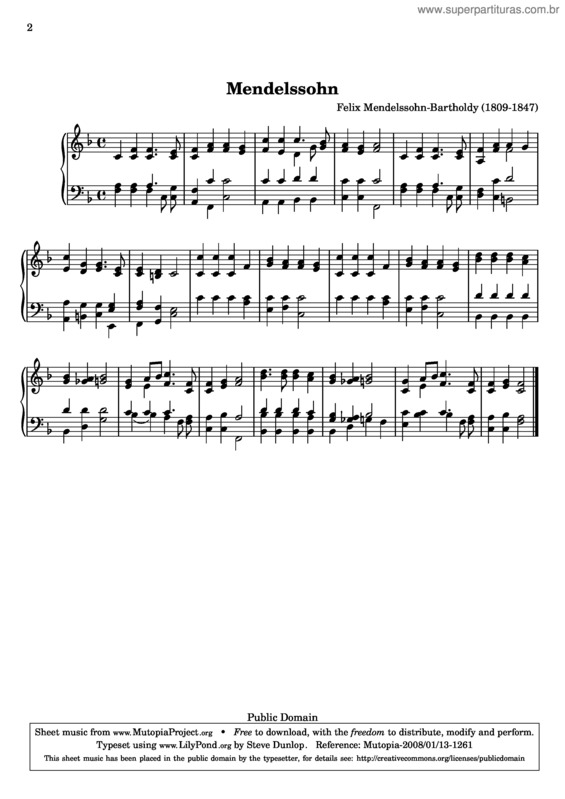 Partitura da música Hymn Tune (Hark! The Herald Angels Sing)