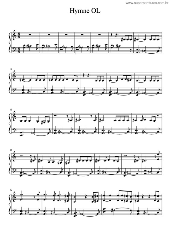 Partitura da música Hymne Ol