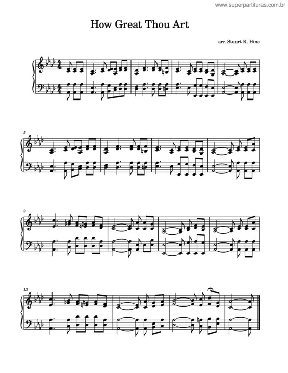 Partitura da música Hymns Of The Church Of Jesus Christ Of Latter Day Saints How Great Thou Art In Ab Major