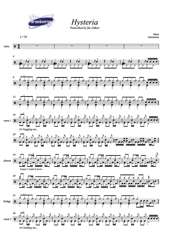 Partitura da música Hysteria