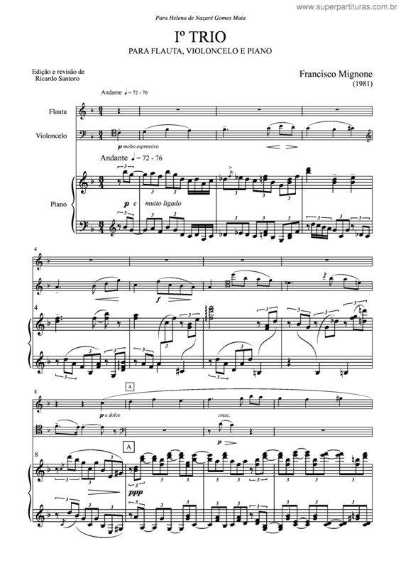 Partitura da música Iº Trio