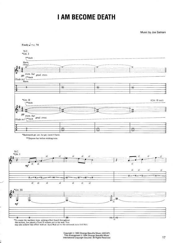Partitura da música I Am Become Death