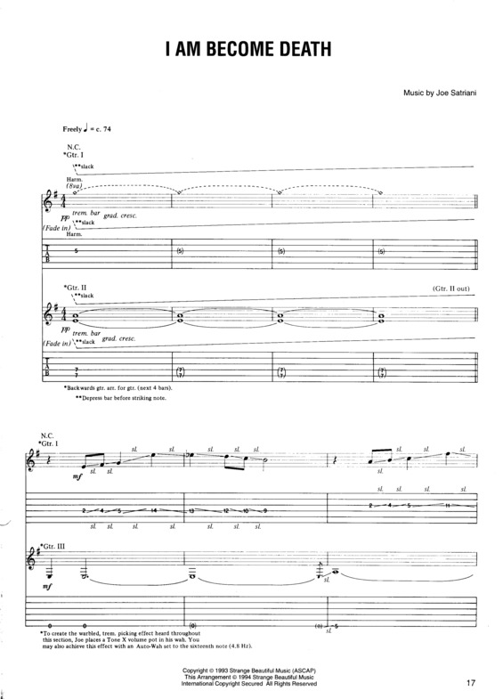 Partitura da música I Am Become Death