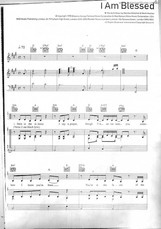 Partitura da música I Am Blessed