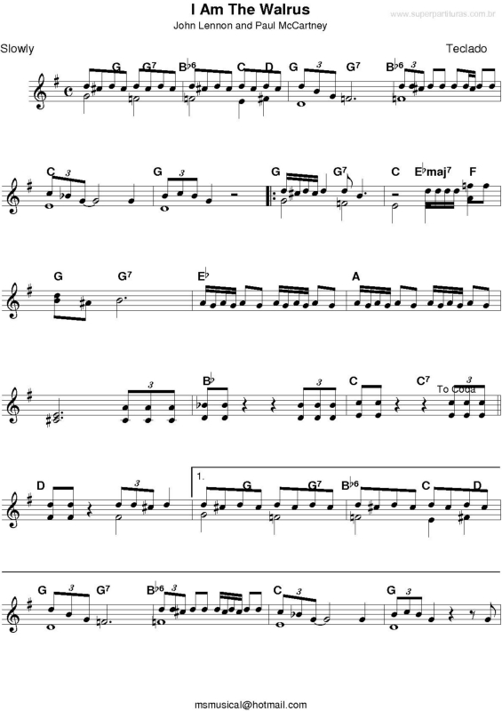 Partitura da música I Am The Walrus v.2