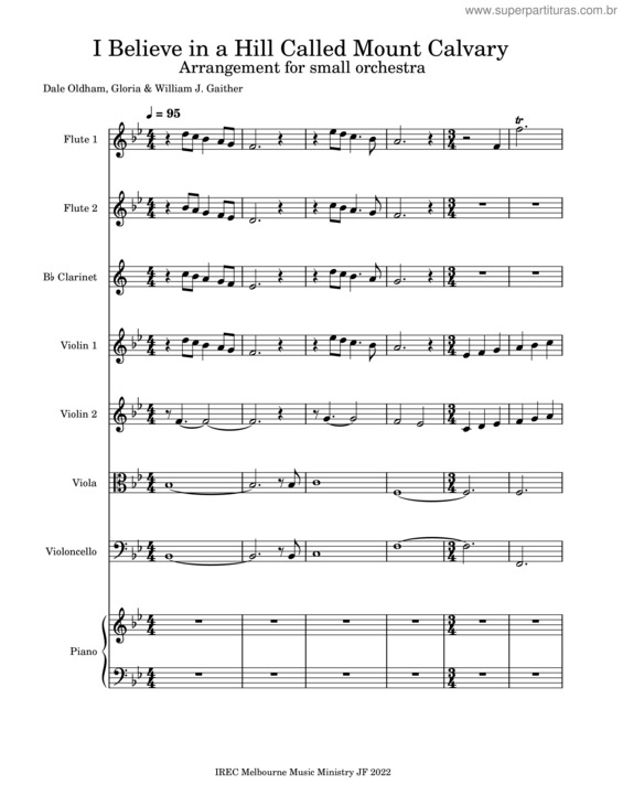 Partitura da música I Believe In A Hill Called Mount Calvary – William J. Gaither, Doug Oldham, Gloria Gaither I Believe In A Hill Called Mount Calvary.Mscx