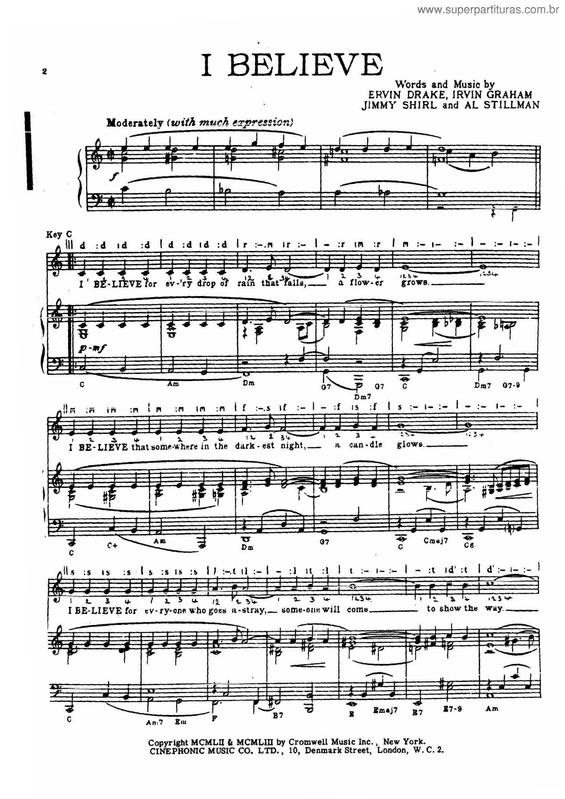 Partitura da música I Believe v.3