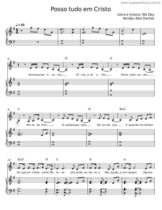 Partitura da música I Can Do All Things
