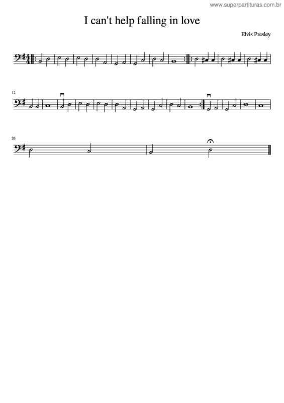 Partitura da música I Can T Help Falling In Love Violoncello