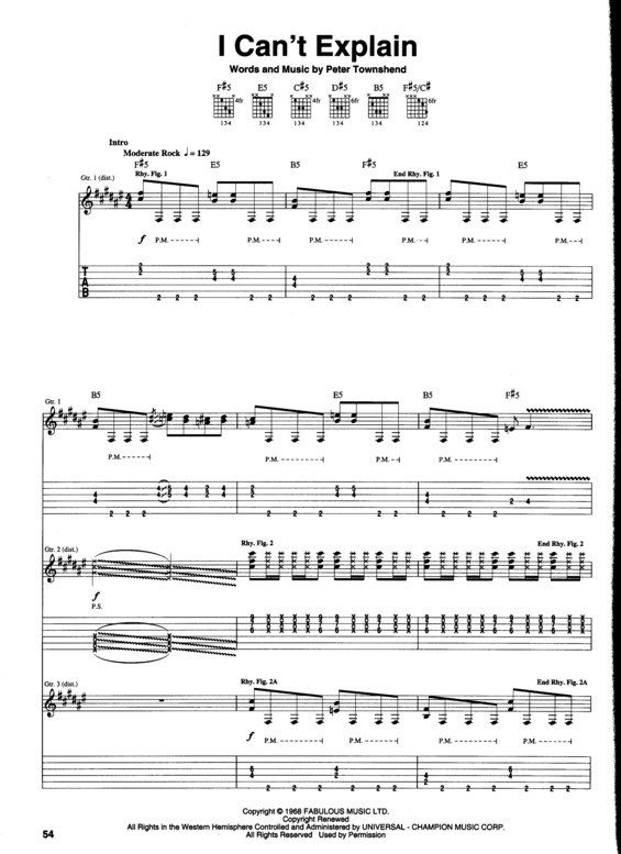 Partitura da música I Cant Explain