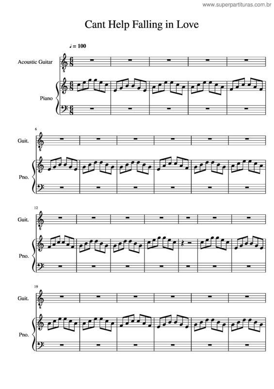 Partitura da música I Cant Help Falling In Love – Leatherface