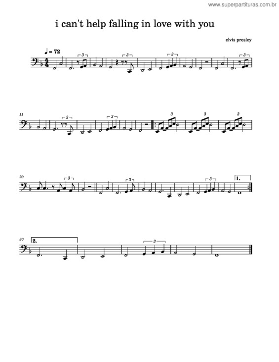Partitura da música I Cant Help Falling In Love With You – Ub40