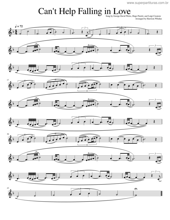 Partitura da música I Cant Help Falling In Love With You