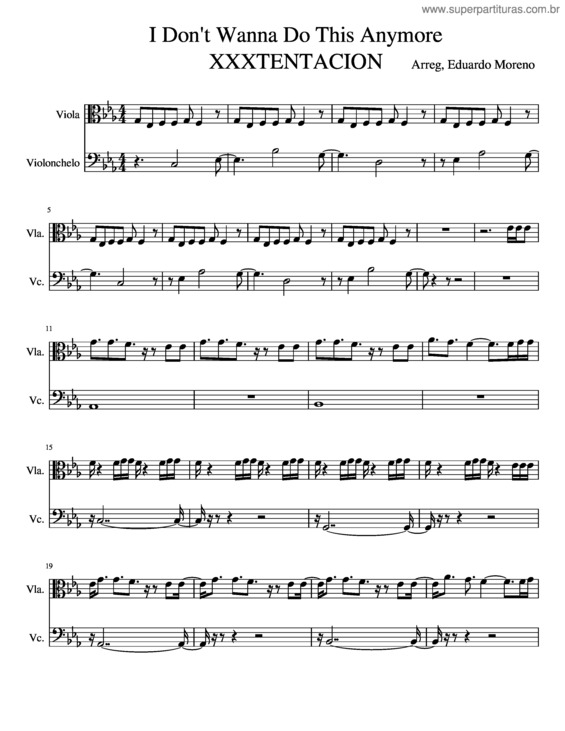 Partitura da música I Don T Wanna Do This Anymore – Xxxtentacion