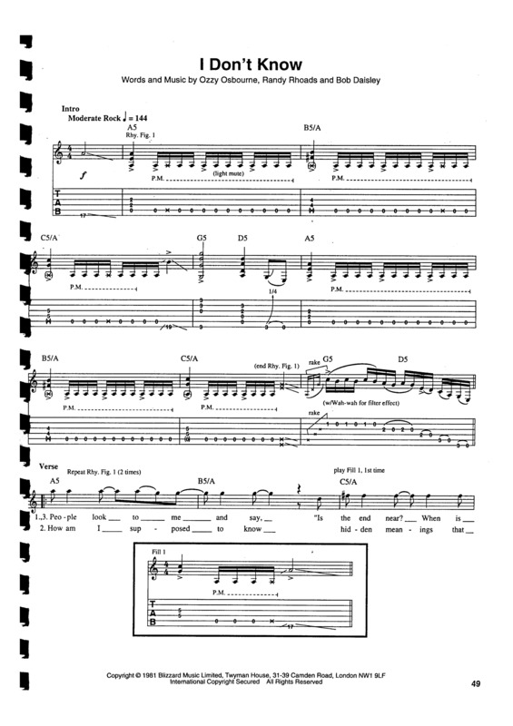 Partitura da música I Dont Know