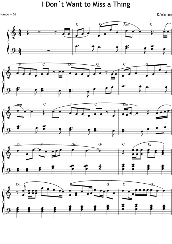 Partitura da música I Dont Want To Missathing