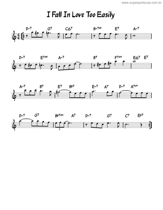 Partitura da música I Fall In Love Too Easily – Chet Baker I Fall In Love Too Easily v.2