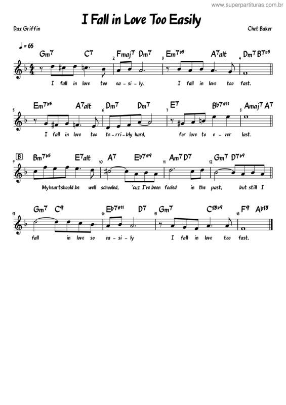 Partitura da música I Fall In Love Too Easily v.3