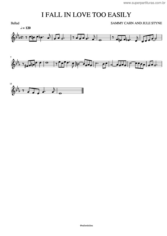 Partitura da música I Fall In Love Too Easily v.5
