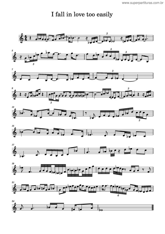 Partitura da música I Fall In Love Too Easily v.7