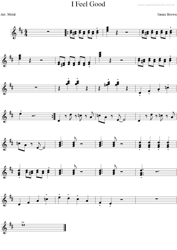 Partitura da música I Feel Good