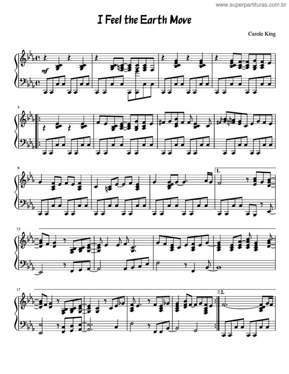 Partitura da música I Feel The Earth Move