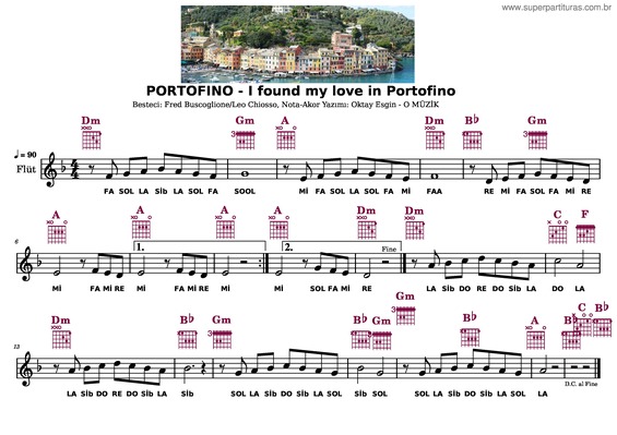 Partitura da música I Found My Love In Portofino – Buscaglione Fred