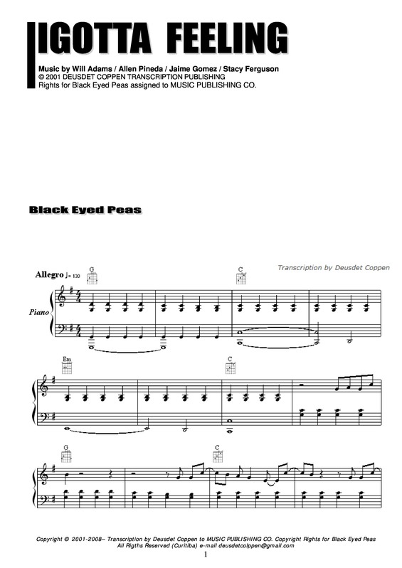 Partitura da música I Gotta Feeling v.4