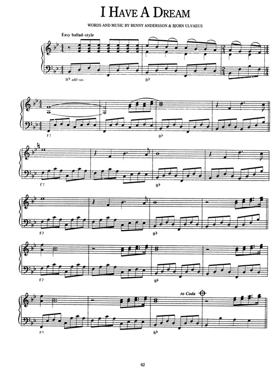 Partitura da música I Have A Dream v.4