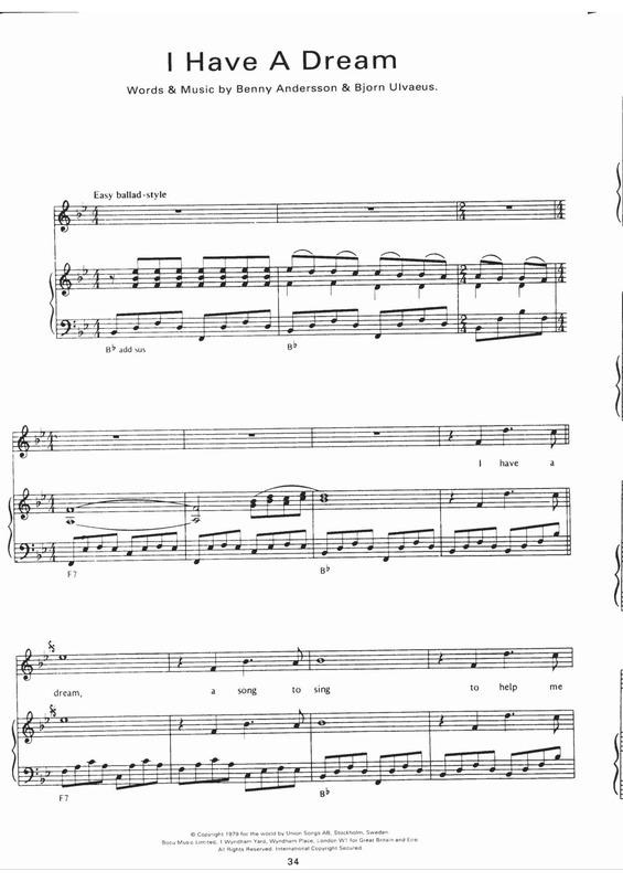 Partitura da música I Have a Dream v.5